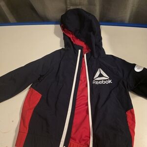 Reebok Navy & Red Hooded Windbreaker Jacket